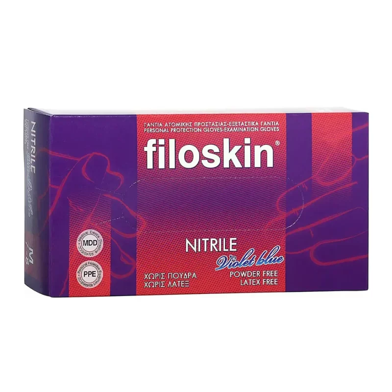 Γάντια Νιτριλίου Filoskin Blue Χωρίς Πούδρα