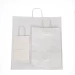 Χάρτινη Σακούλα Συσκευασίας με Στριφτό Χερούλι Λευκή 14x21x8cm (25τμχ)