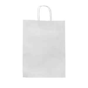 Χάρτινη Σακούλα Συσκευασίας με Στριφτό Χερούλι Λευκή 22Χ31Χ10